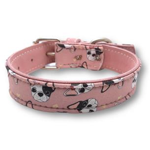 COLLAR PIEL BULLDOG ROSA 70cm MB 2